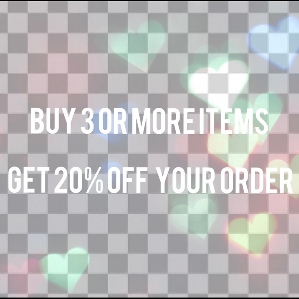 Buy 3 items get 20% off
